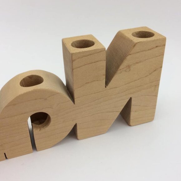 Nancy Personalised Name Hand-Crafted Wood 15" Long 8 Candle Holder Block - Picture 11 of 16